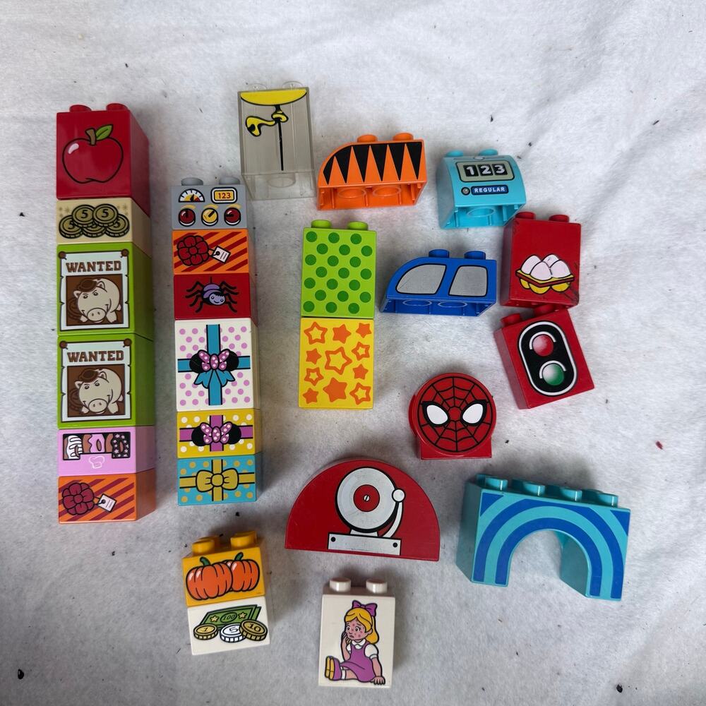 Duplo Lot 25+ Special Unique Picture Pieces Bricks Building Blocks Assorted